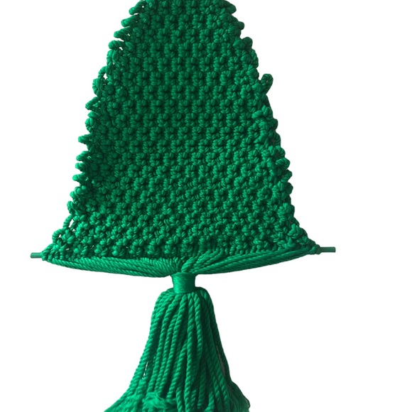 Vintage Macrame Green Large Christmas Tree Boho Decor Wall Hanging MCM - Picture 7 of 7